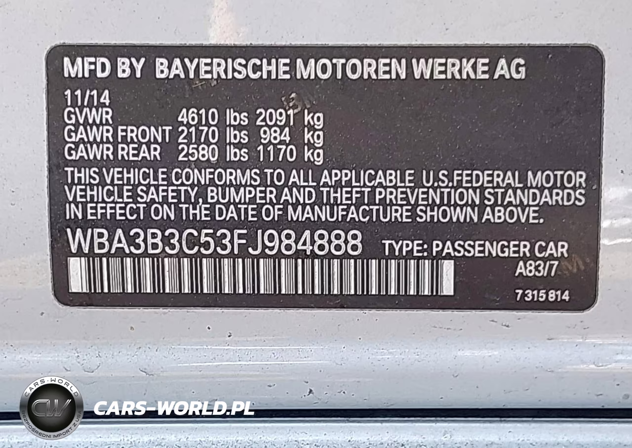 2015 BMW 328I xDrive VIN:WBA3B3C53FJ984888 - 9