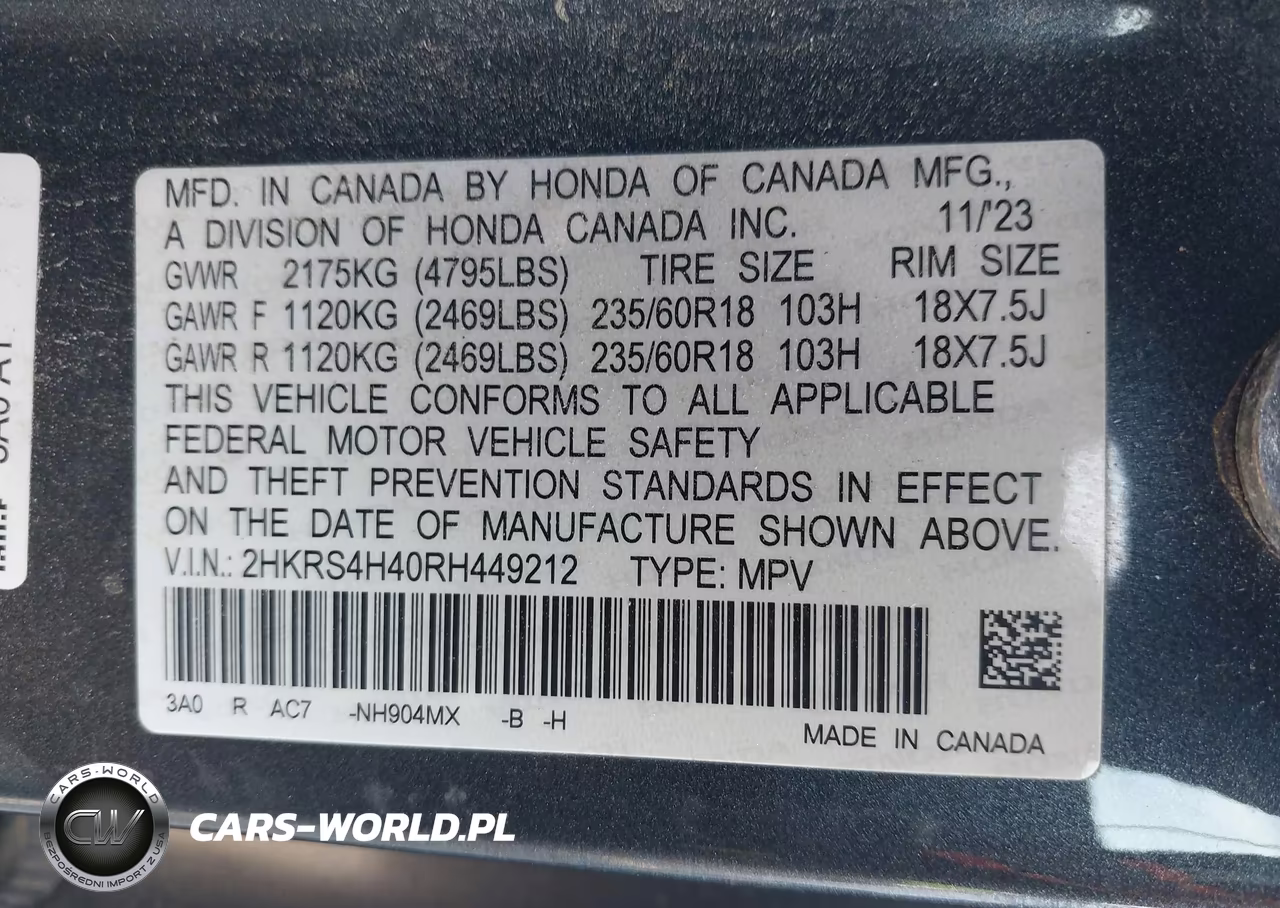 2024 Honda Cr-V Ex Awd VIN:2HKRS4H40RH449212 - 9
