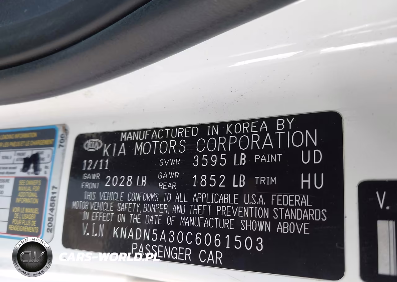 2012 Kia Rio5 Sx VIN:KNADN5A30C6061503 - 9