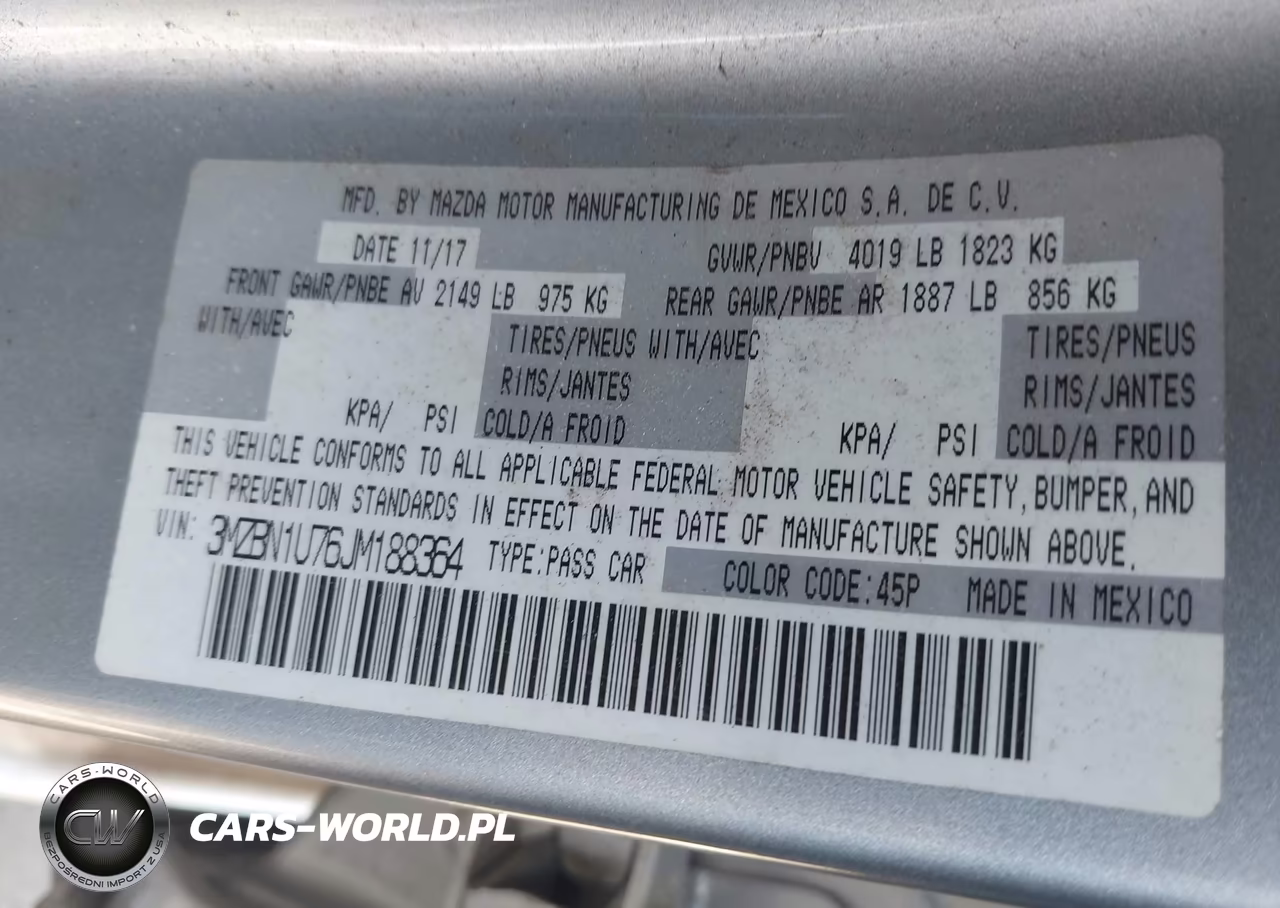 2018 Mazda Mazda3 Sport VIN:3MZBN1U76JM188364 - 9