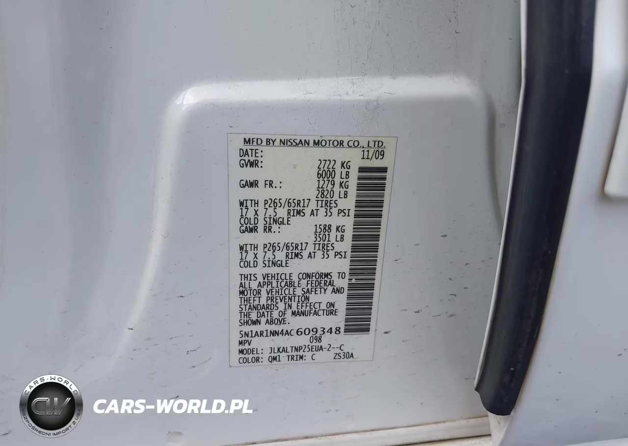 2010 Nissan Pathfinder Se VIN:5N1AR1NN4AC609348 - 9