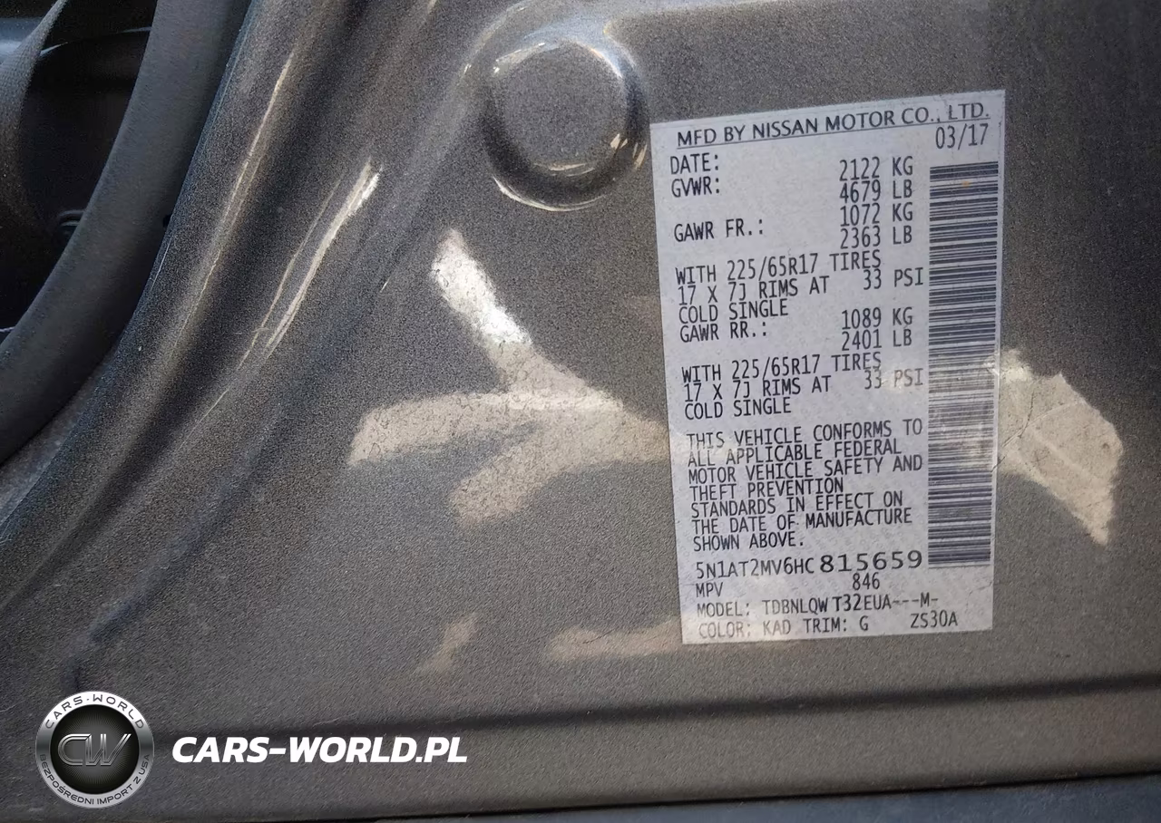 2017 Nissan Rogue Sv VIN:5N1AT2MV6HC815659 - 9