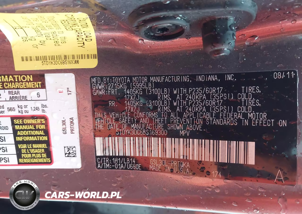 2011 Toyota Sienna Xle V6 VIN:5TDYK3DC6BS169300 - 9