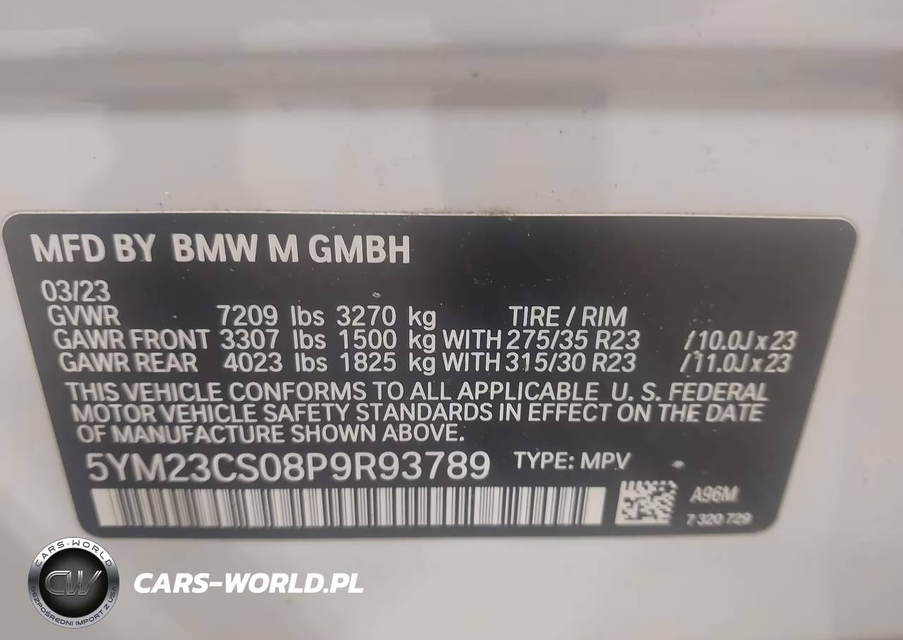 2023 BMW Xm VIN:5YM23CS08P9R93789 - 9