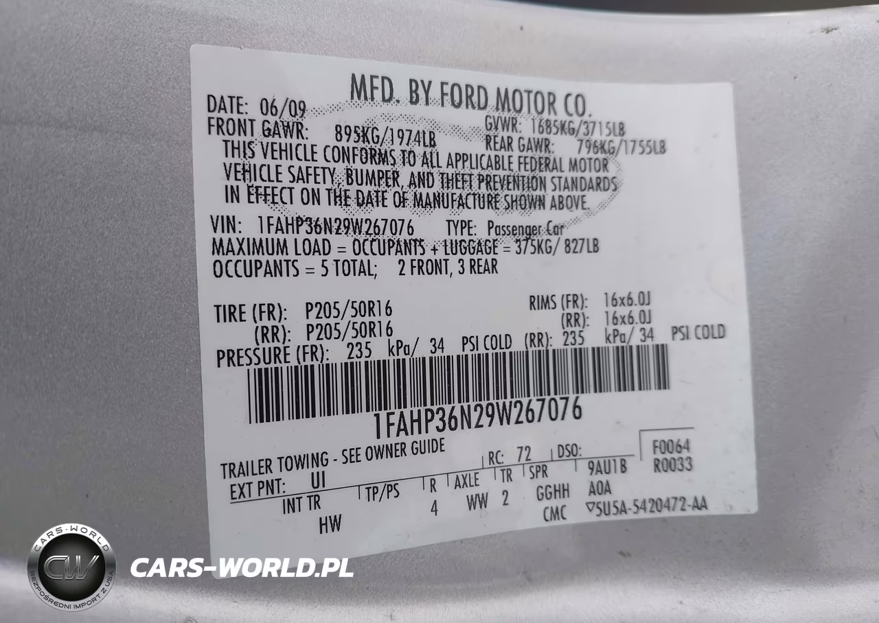 2009 Ford Focus Ses VIN:1FAHP36N29W267076 - 9
