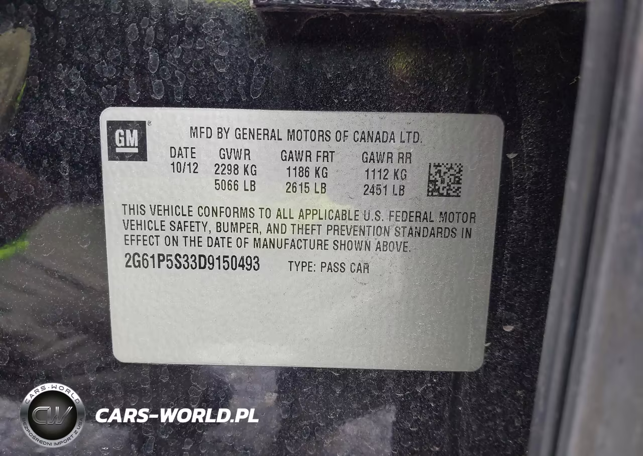 2013 Cadillac Xts Luxury VIN:2G61P5S33D9150493 - 9