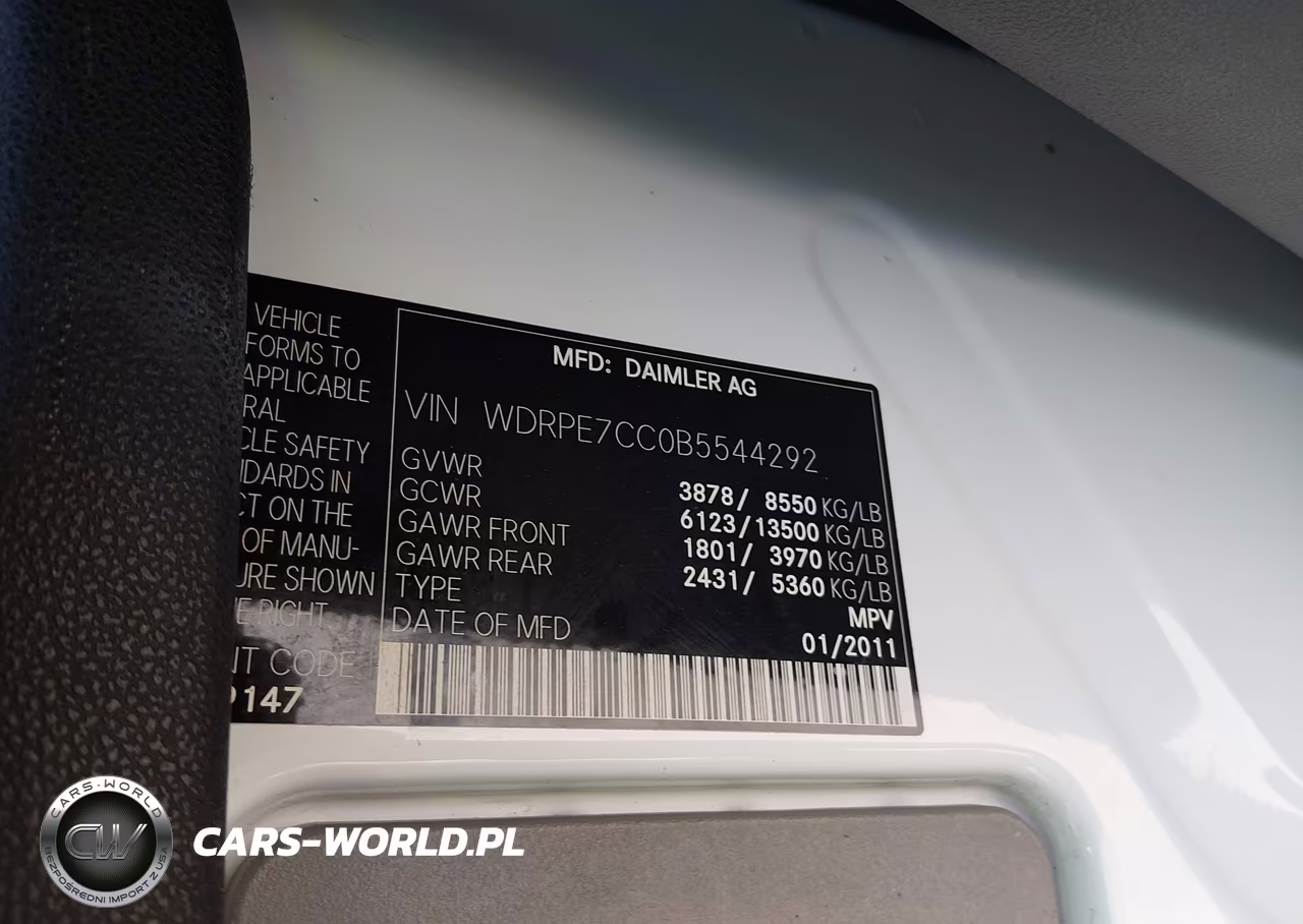 2011 Freightliner Sprinter 2500 VIN:WDRPE7CC0B5544292 - 9