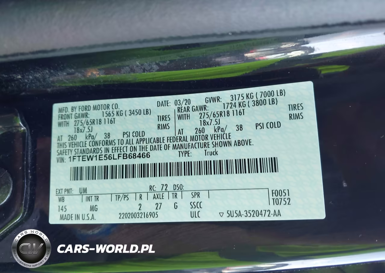 2020 Ford F-150 Xlt VIN:1FTEW1E56LFB68466 - 9