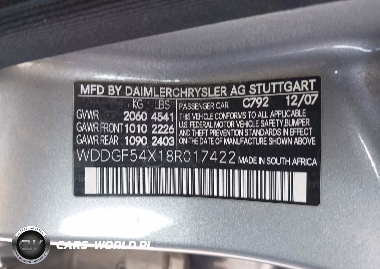 2008 Mercedes-Benz C 300 Luxury-Sport VIN:WDDGF54X18R017422 - 9