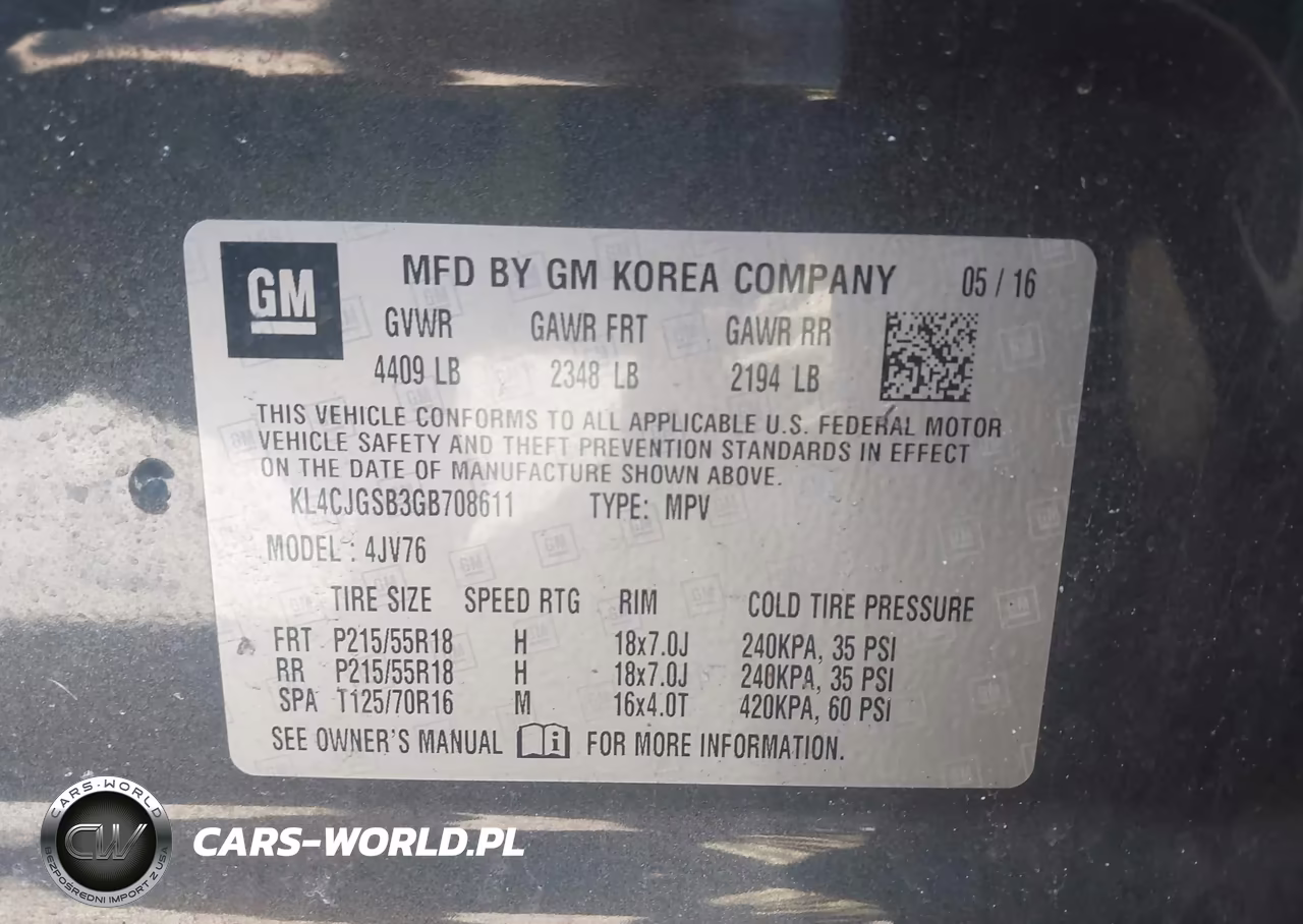 2016 Buick Encore Leather VIN:KL4CJGSB3GB708611 - 9