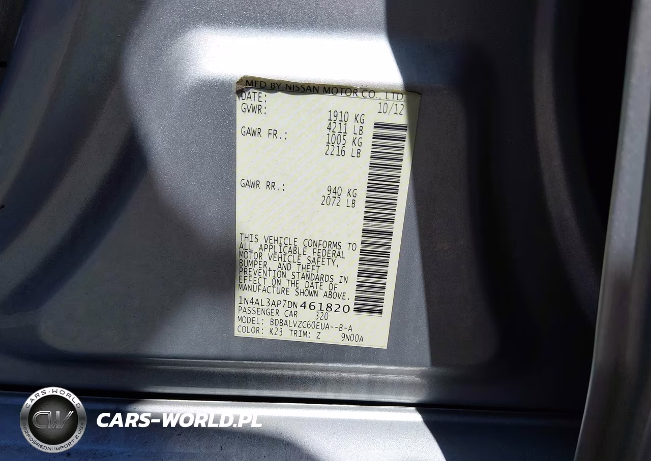 2013 Nissan Altima 2.5 Sl VIN:1N4AL3AP7DN461820 - 9