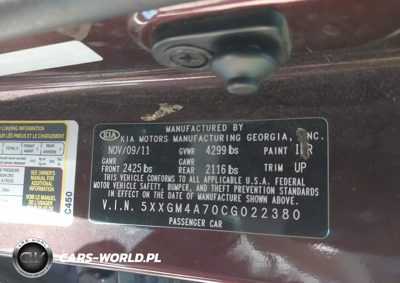 2012 Kia Optima Lx VIN:5XXGM4A70CG022380 - 9