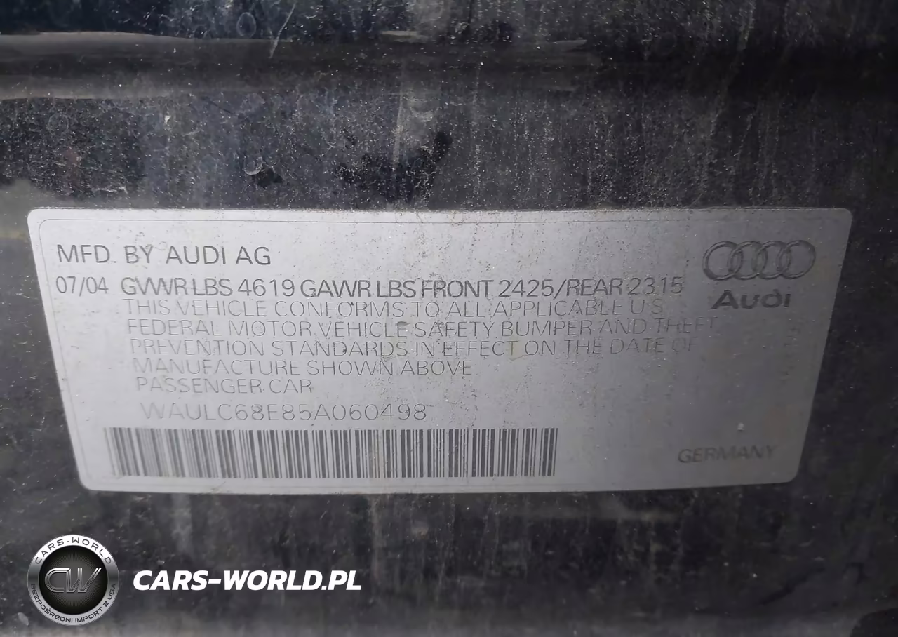 2005 Audi A4 1.8T VIN:WAULC68E85A060498 - 9