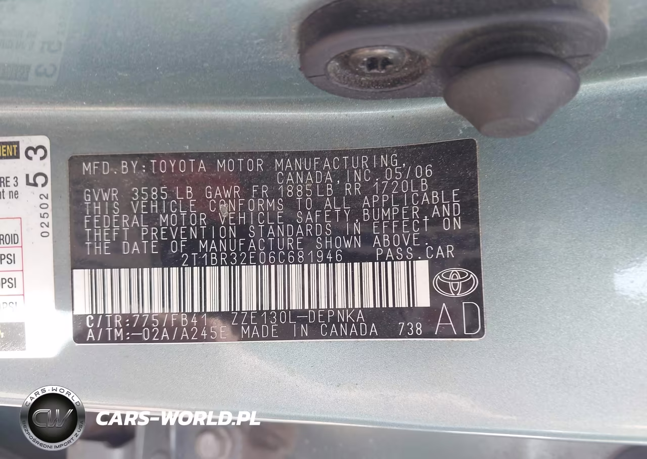 2006 Toyota Corolla Le VIN:2T1BR32E06C681946 - 9