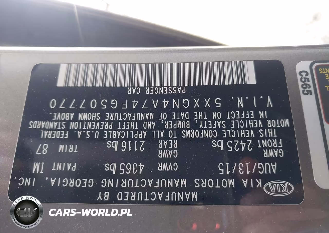 2015 Kia Optima Ex VIN:5XXGN4A74FG507770 - 9