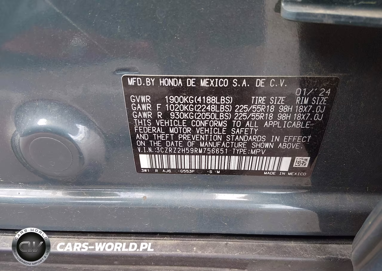 2024 Honda Hr-V Awd Sport-Awd Sport W-O Bsi VIN:3CZRZ2H59RM756651 - 9