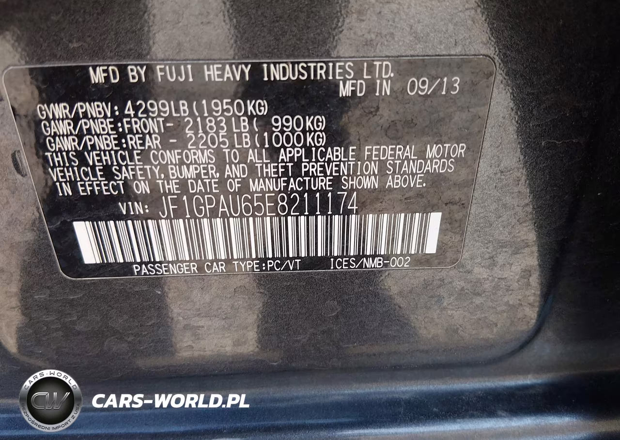 2014 Subaru Impreza 2.0I Sport Limited VIN:JF1GPAU65E8211174 - 9