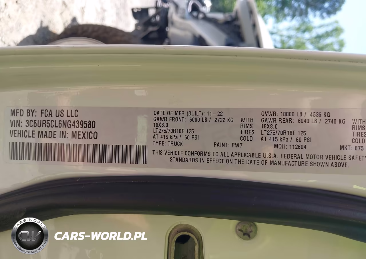 2022 Ram 2500 Tradesman 4X4 6'4 Box VIN:3C6UR5CL6NG439580 - 8