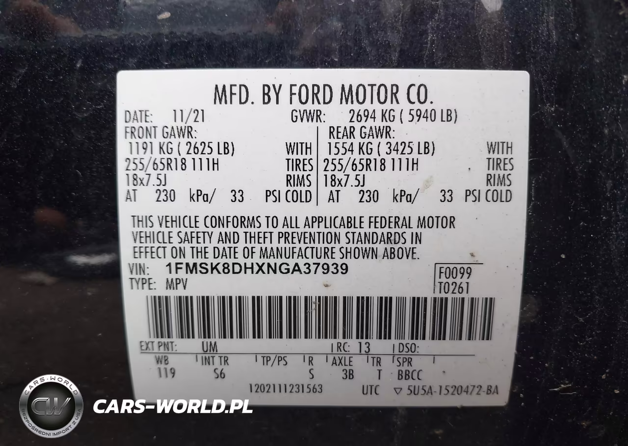 2022 Ford Explorer Xlt VIN:1FMSK8DHXNGA37939 - 9