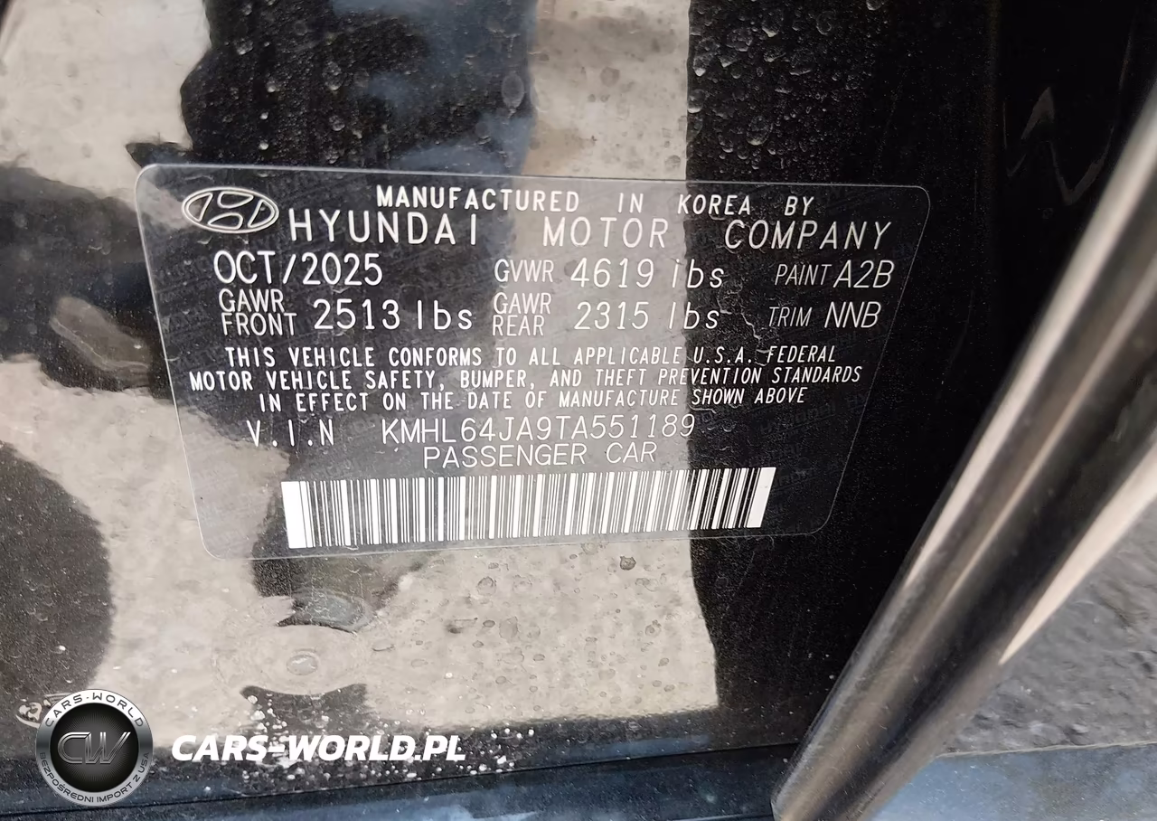 2026 Hyundai Sonata Sel Sport VIN:KMHL64JA9TA551189 - 9