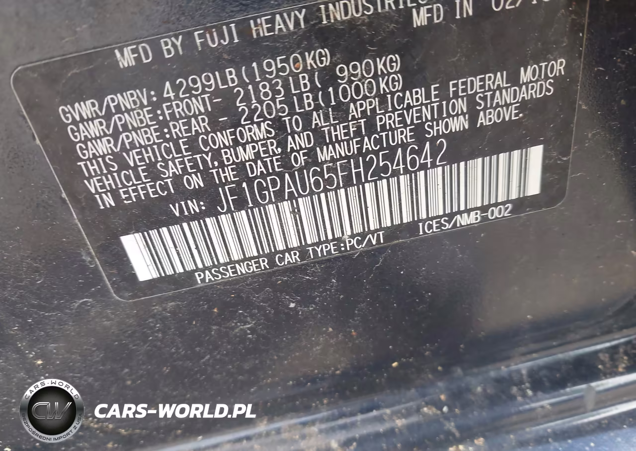 2015 Subaru Impreza 2.0I Sport Premium VIN:JF1GPAU65FH254642 - 9
