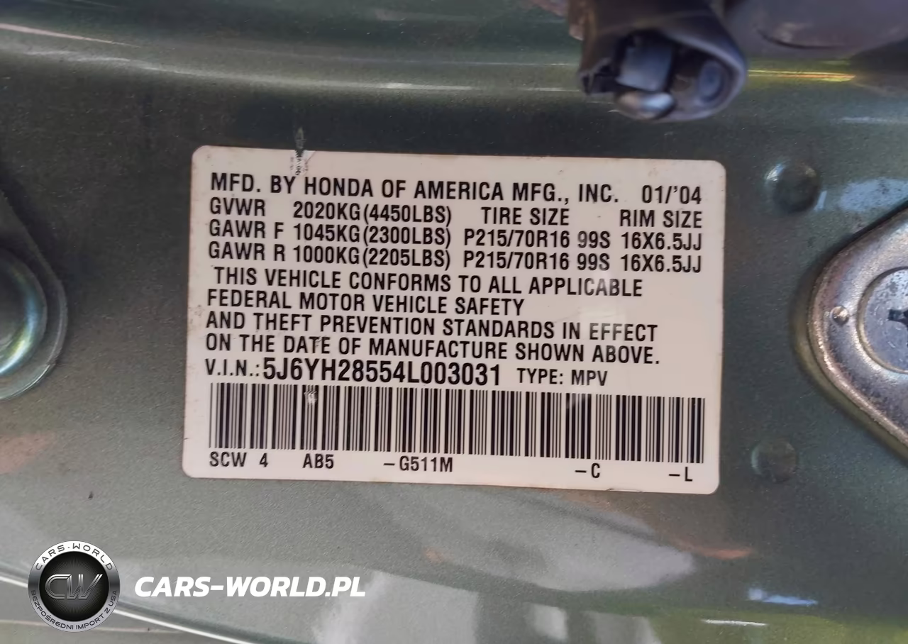2004 Honda Element Ex VIN:5J6YH28554L003031 - 9