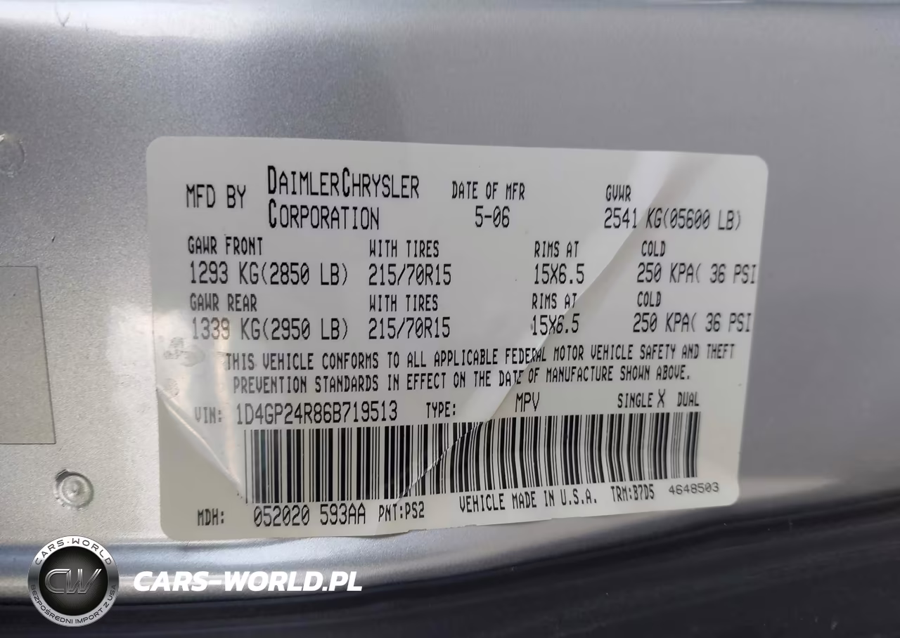 2006 Dodge Grand Caravan Se VIN:1D4GP24R86B719513 - 9