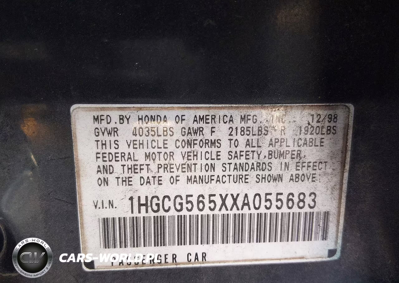 1999 Honda Accord Ex VIN:1HGCG565XXA055683 - 9