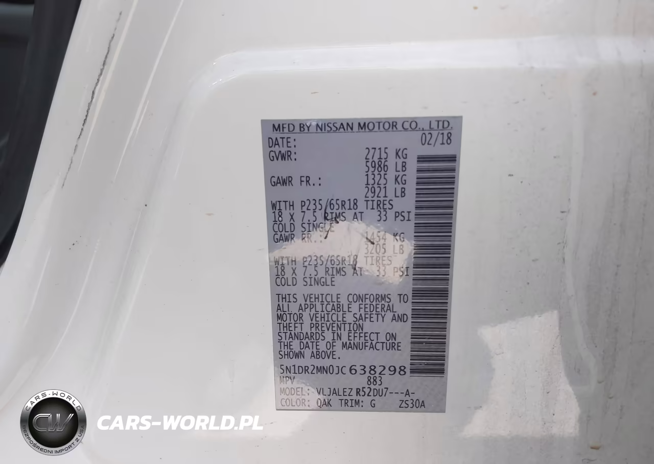 2018 Nissan Pathfinder Sv VIN:5N1DR2MN0JC638298 - 9