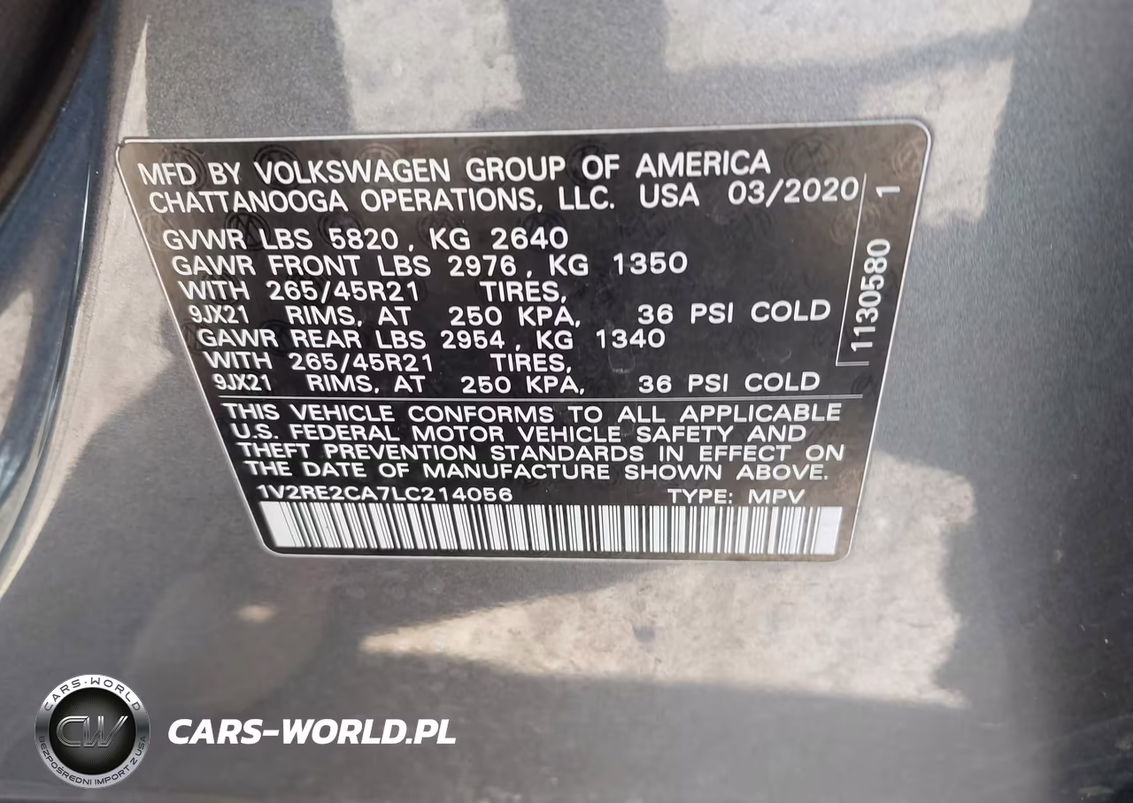 2020 Volkswagen Atlas Cross Sport 3.6L V6 Sel R-Line VIN:1V2RE2CA7LC214056 - 9