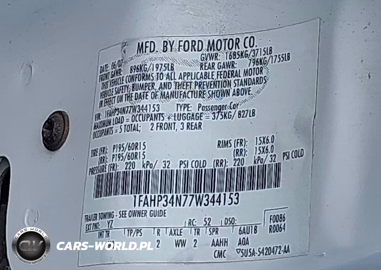 2007 Ford Focus S-Se-Ses VIN:1FAHP34N77W344153 - 9