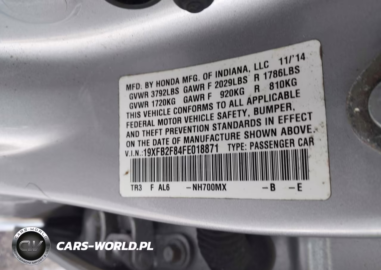 2015 Honda Civic Ex VIN:19XFB2F84FE018871 - 9