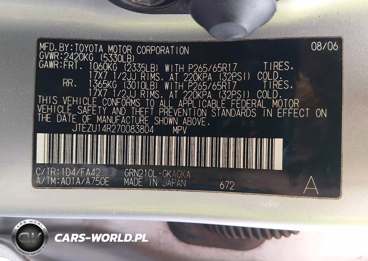 2007 Toyota 4Runner Sport V6-Sr5 V6 VIN:JTEZU14R270083804 - 9