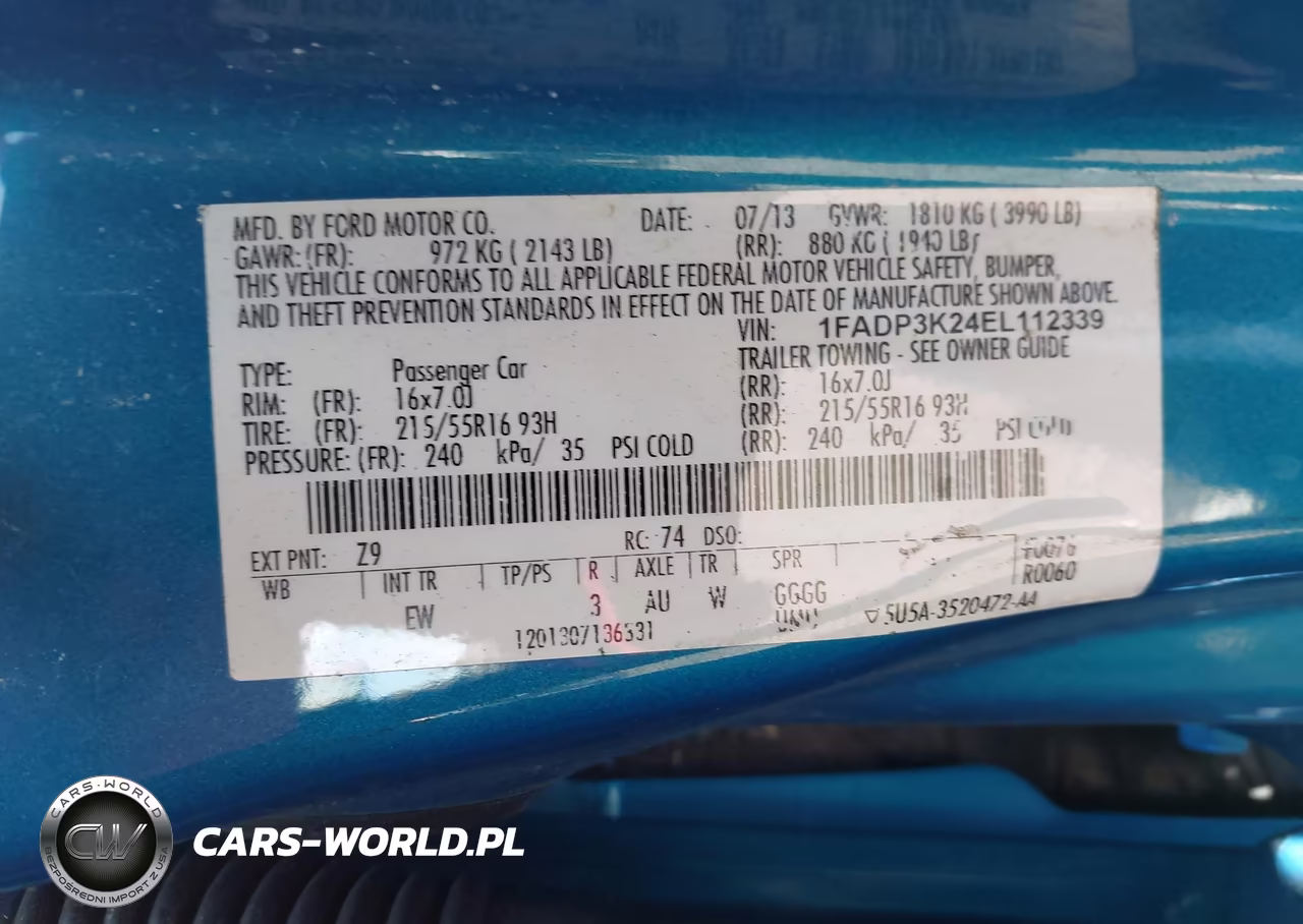 2014 Ford Focus Se VIN:1FADP3K24EL112339 - 9