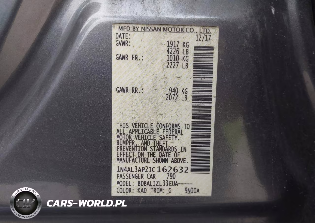 2018 Nissan Altima 2.5 Sv VIN:1N4AL3AP2JC162632 - 9