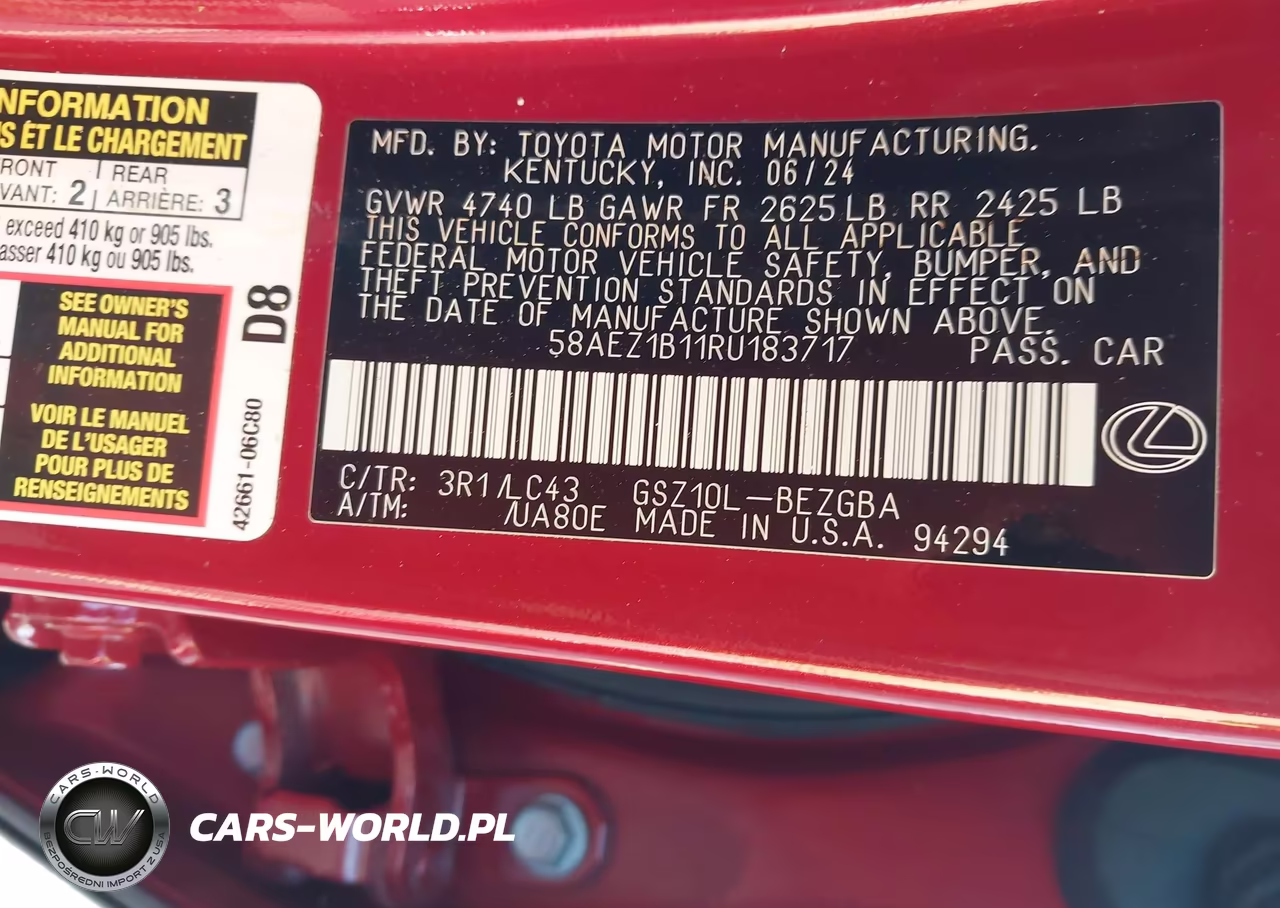 2024 Lexus Es 350 Luxury VIN:58AEZ1B11RU183717 - 9