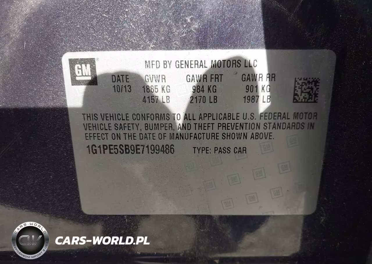 2014 Chevrolet Cruze 2Lt Auto VIN:1G1PE5SB9E7199486 - 9