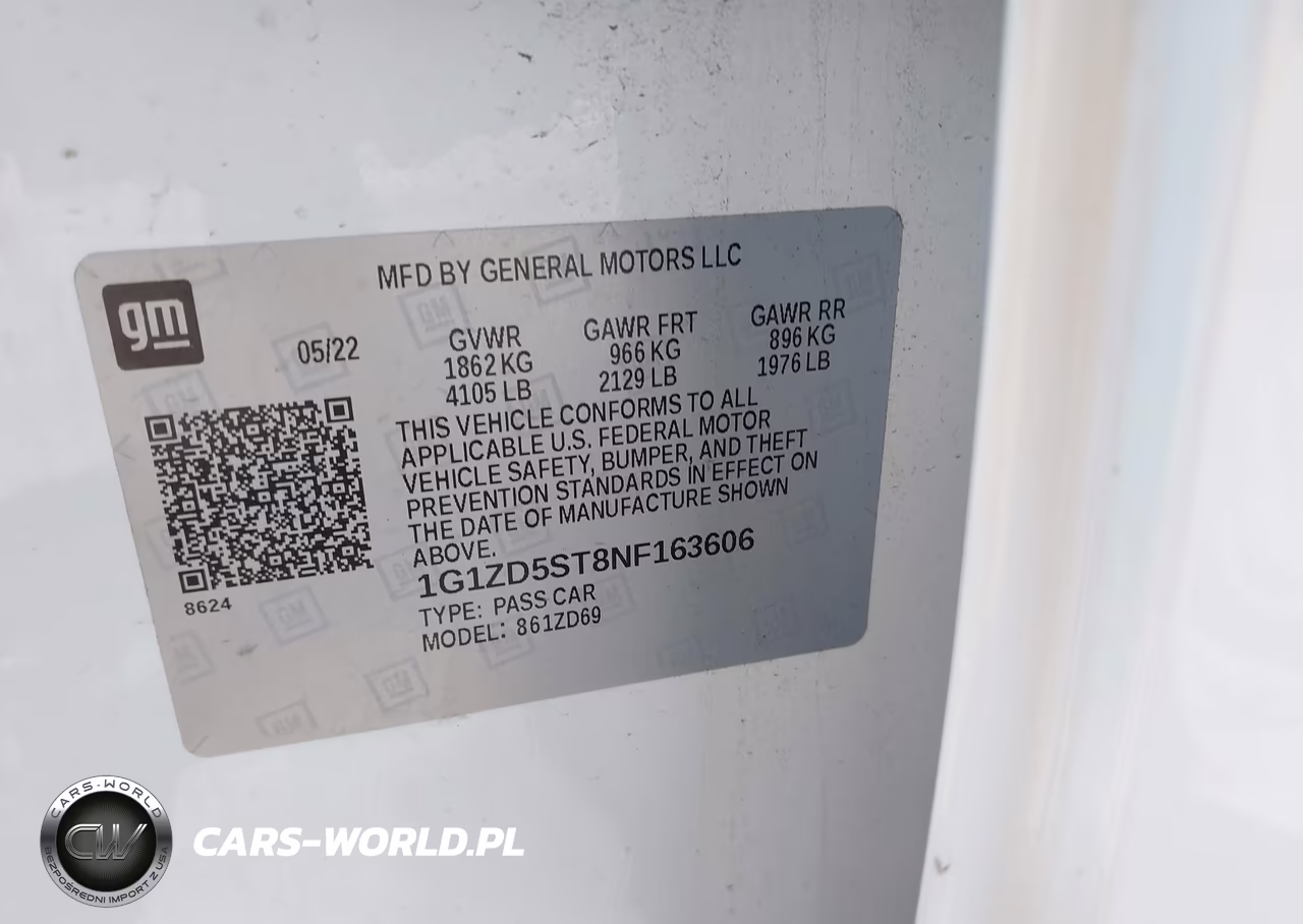 2022 Chevrolet Malibu Fwd Lt VIN:1G1ZD5ST8NF163606 - 9