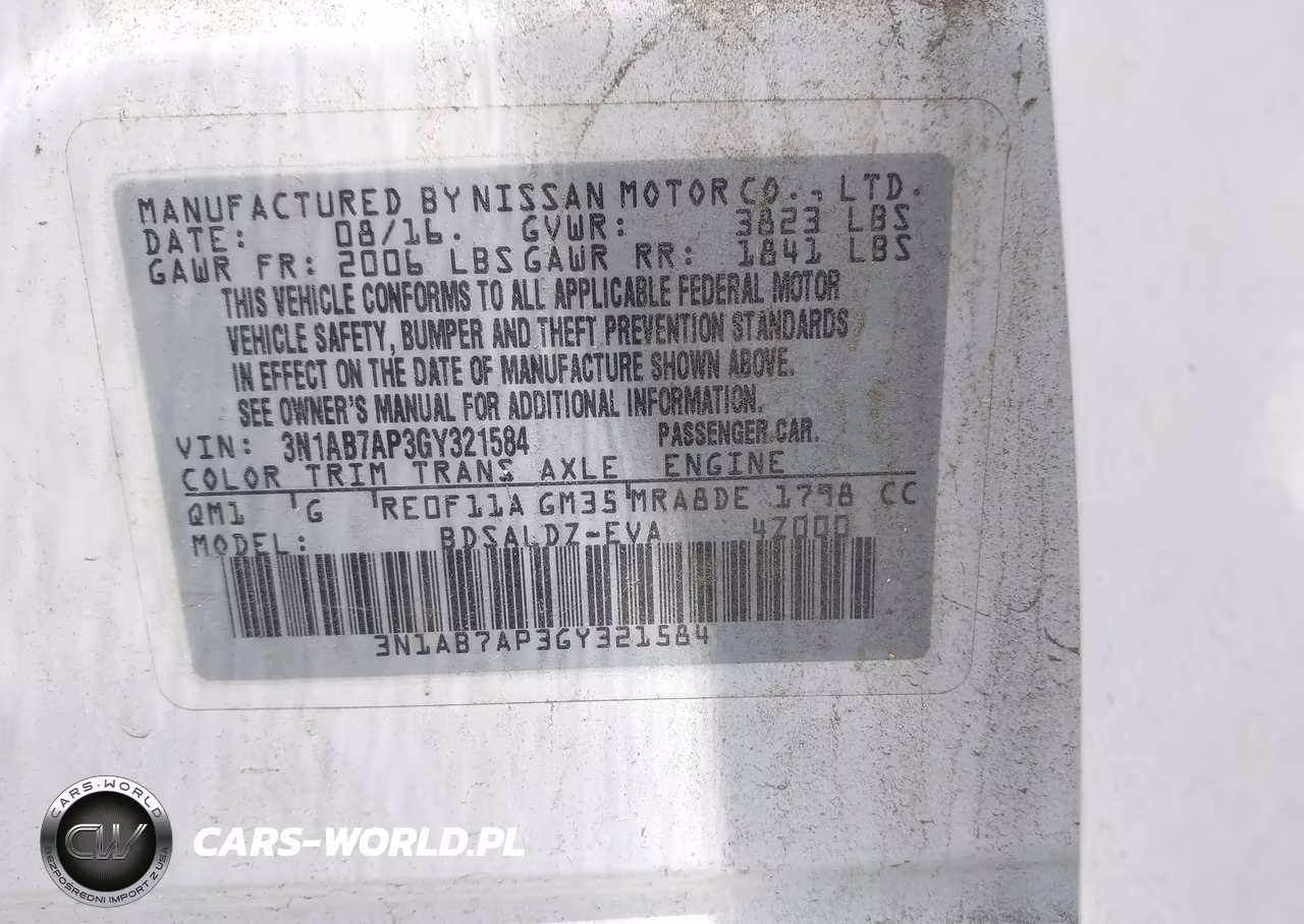 2016 Nissan Sentra Sv VIN:3N1AB7AP3GY321584 - 9