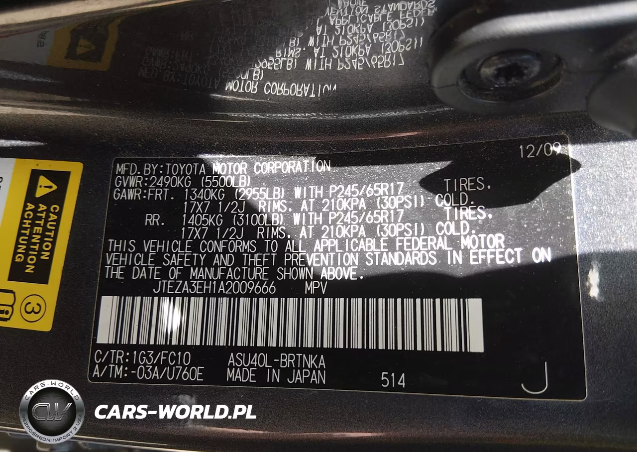 2010 Toyota Highlander VIN:JTEZA3EH1A2009666 - 9