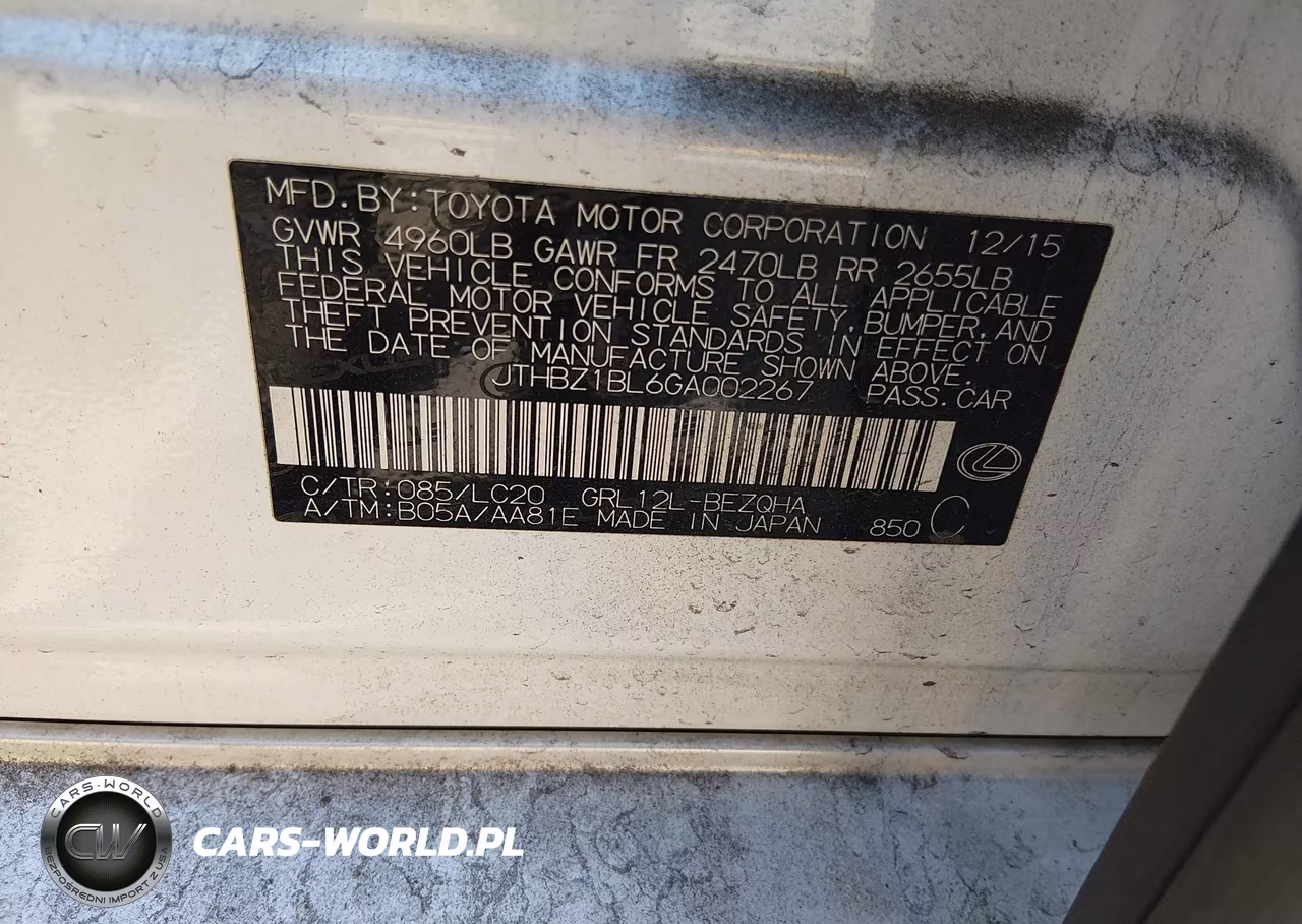 2016 Lexus Gs 350 VIN:JTHBZ1BL6GA002267 - 9