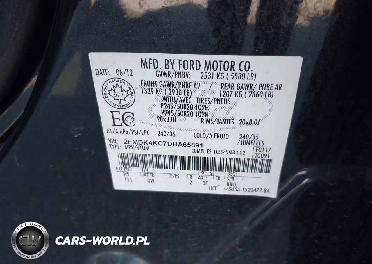 2013 Ford Edge Limited VIN:2FMDK4KC7DBA65891 - 9