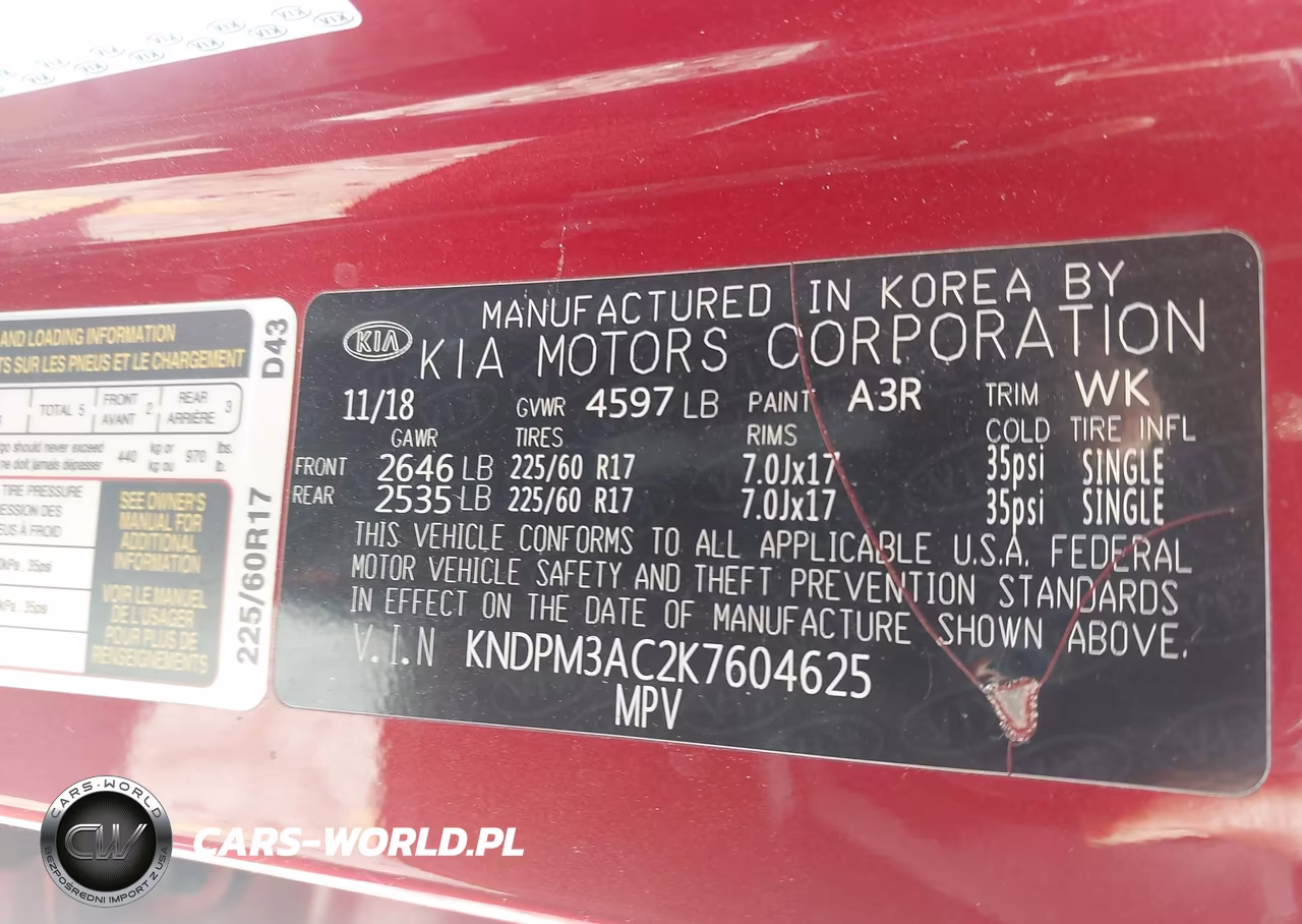 2019 Kia Sportage Lx VIN:KNDPM3AC2K7604625 - 9