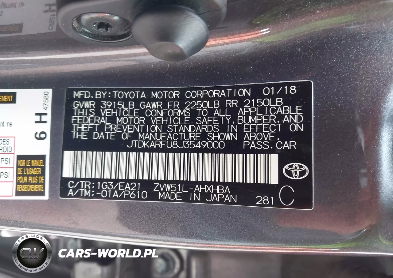 2018 Toyota Prius Four Touring VIN:JTDKARFU8J3549000 - 9