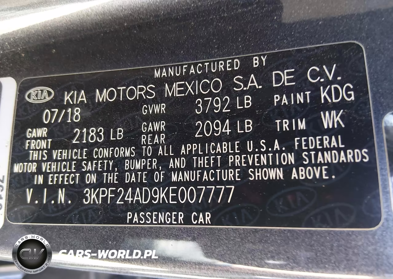 2019 Kia Forte Lxs VIN:3KPF24AD9KE007777 - 9