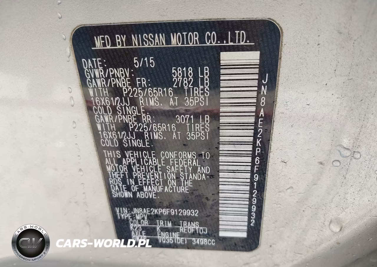 2015 Nissan Quest Platinum-S-Sl-Sv VIN:JN8AE2KP6F9129932 - 9