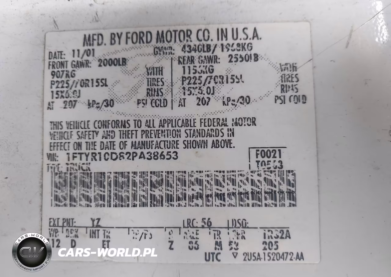 2002 Ford Ranger Xl-Xlt VIN:1FTYR10D82PA38653 - 9