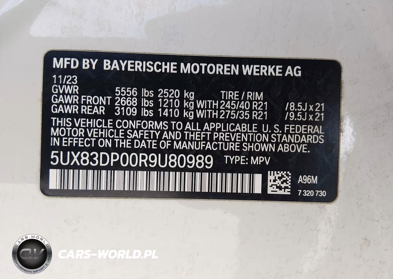 2024 BMW X3 M40I VIN:5UX83DP00R9U80989 - 9