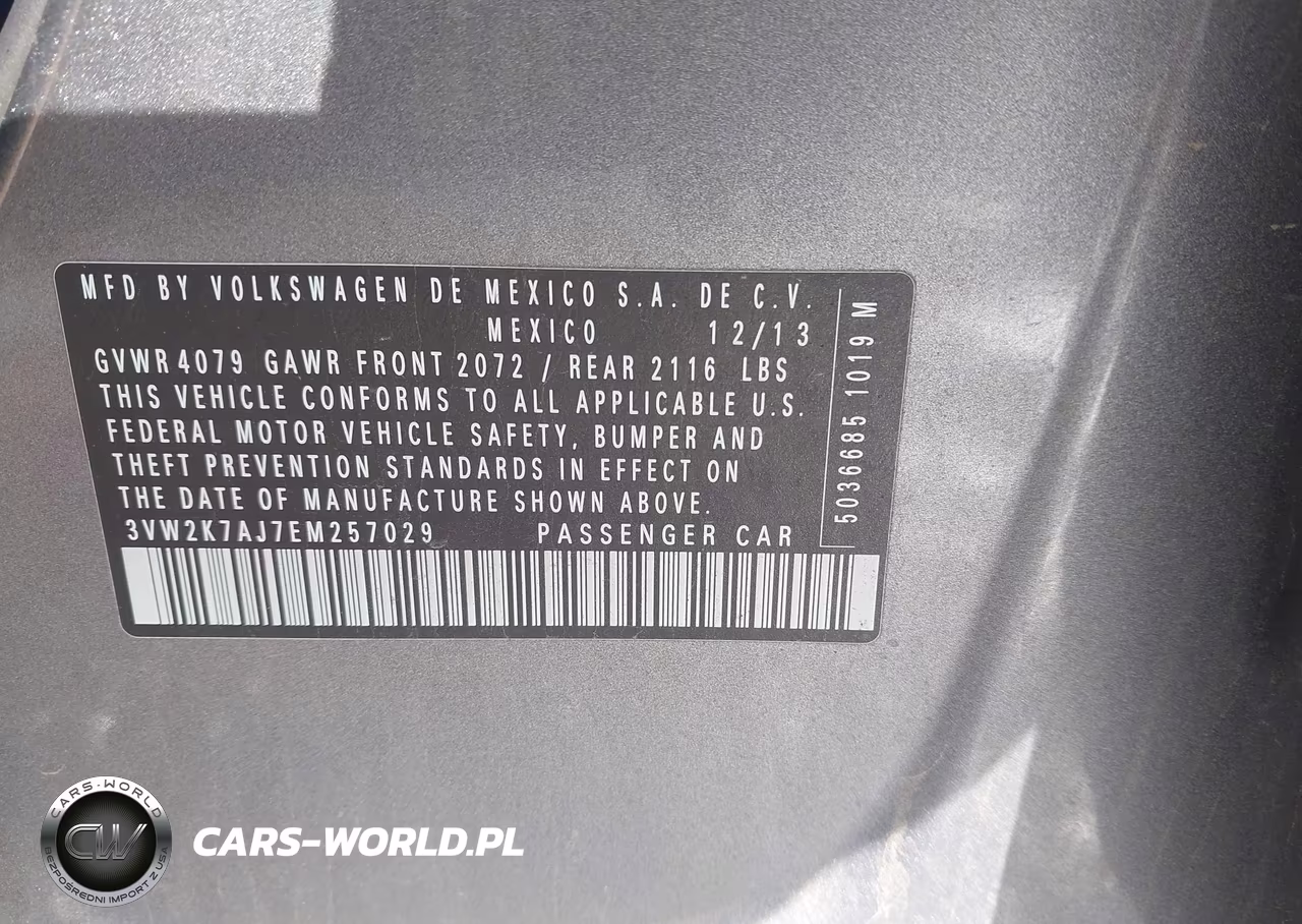 2014 Volkswagen Jetta 2.0L S VIN:3VW2K7AJ7EM257029 - 9