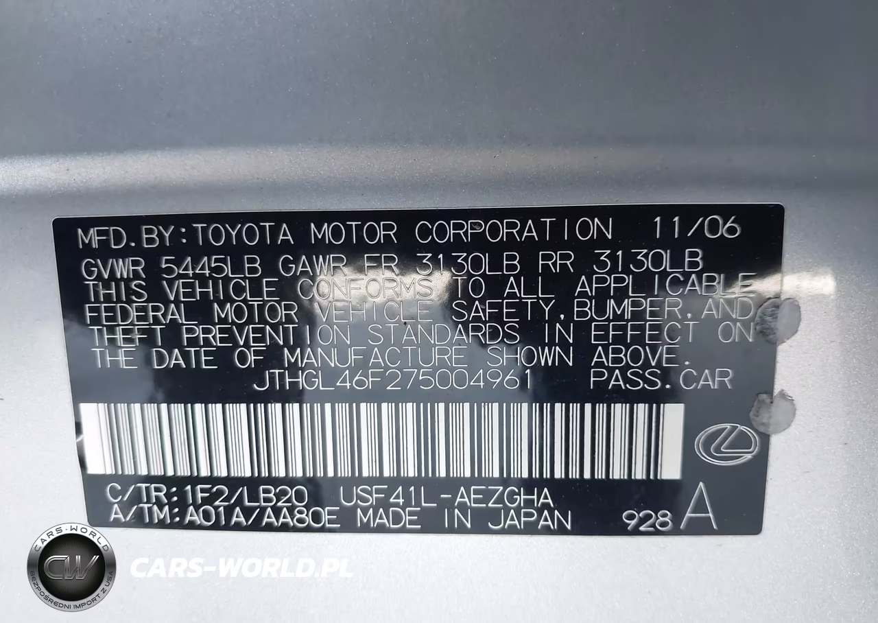 2007 Lexus Ls 460 L VIN:JTHGL46F275004961 - 9